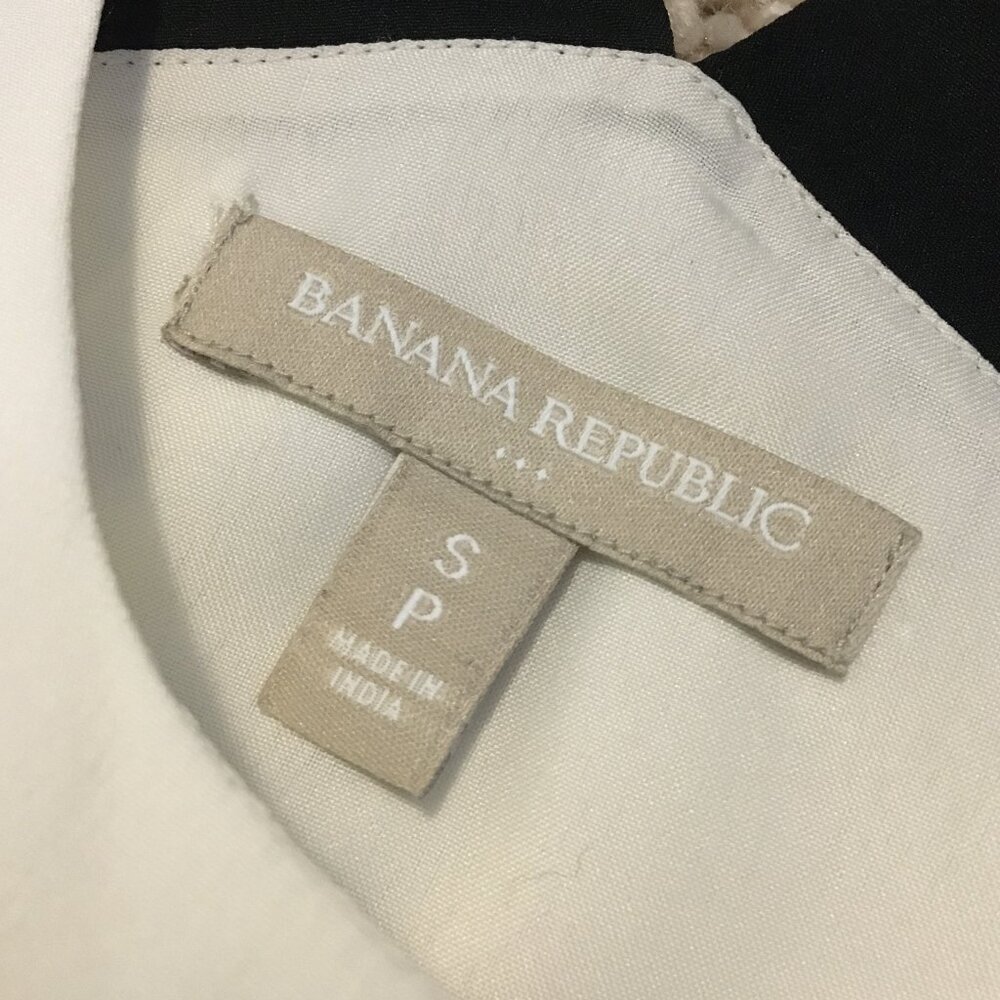 Banana Republic Bi-Layer Chiffon White Tank Top Black Band Shoulder Straps Small - Picture 7 of 13